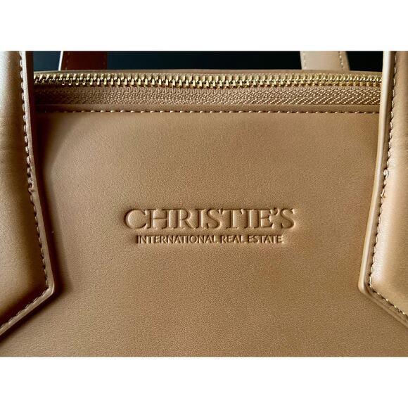 Women's Tan Leather Attache/Briefcase w/Matching Leather Portfolio - Picture 3 of 16